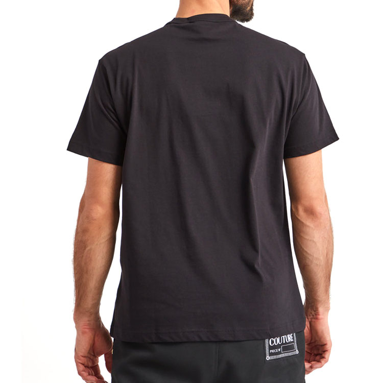 Cheap Camiseta Negra VERSACE JEANS COUTURE SS22 con Logo Metálico. 72GAHT16-CJ00O-G89