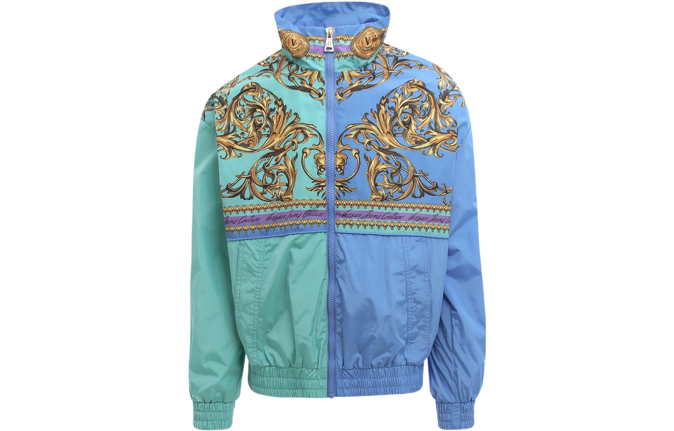 VERSACE JEANS COUTURE SS22 Patchwork Printed Zip Jacket Blue for Men. 72GAS41DCQS28-G12 圖 2