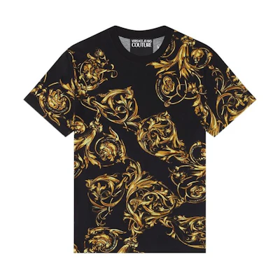 VERSACE JEANS COUTURE SS22 Printed Crewneck T-Shirt Black E72GAH6S0-EJS049-1-EG89