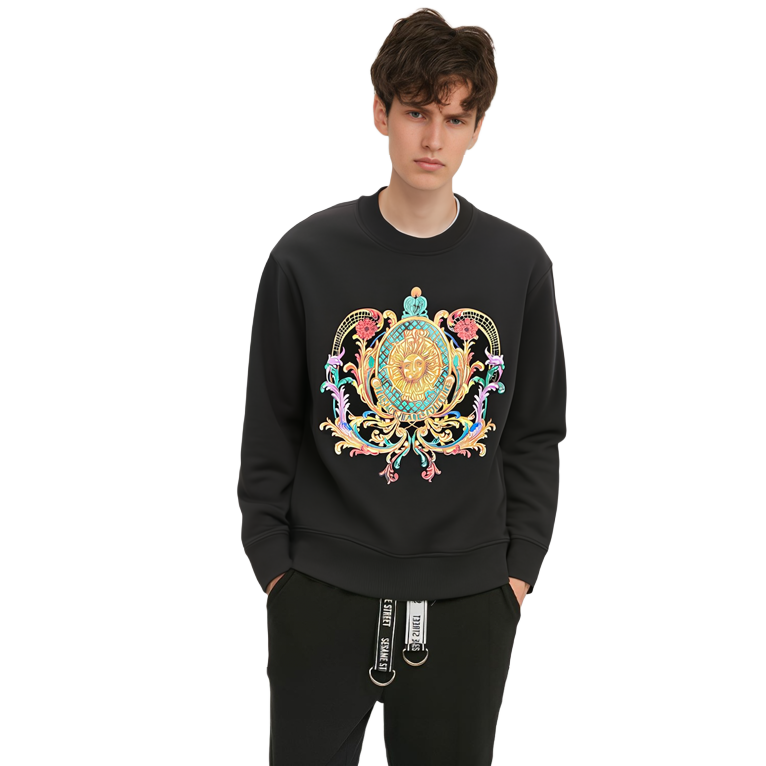 VERSACE JEANS COUTURE SS22 Sun Print Pullover Sweatshirt Black . 72GAIF02 CF01F-0899 圖 4