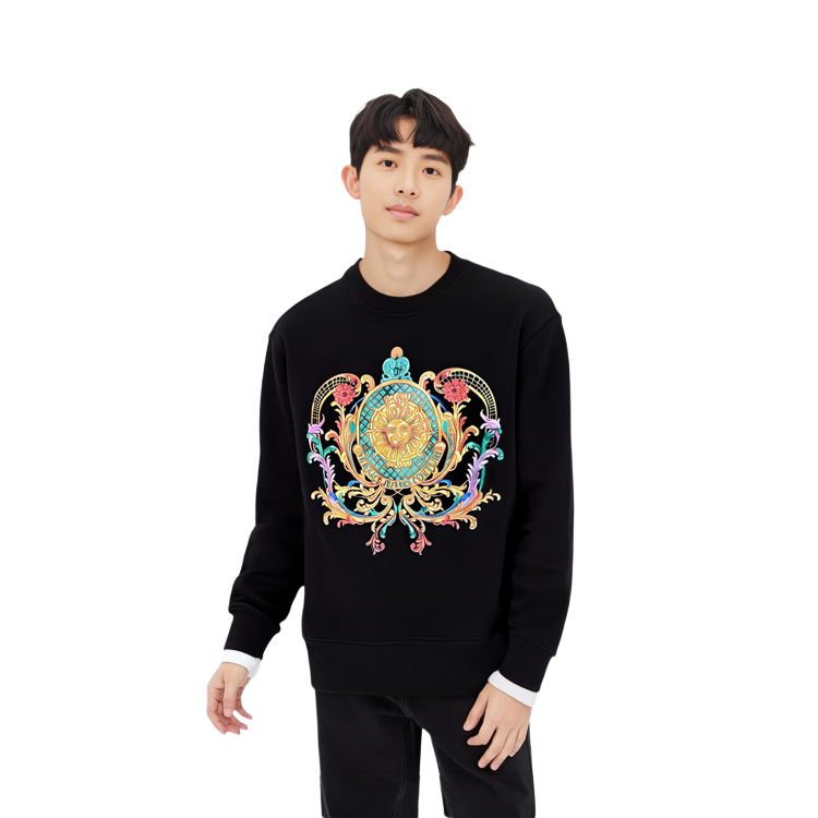 VERSACE JEANS COUTURE SS22 Sun Print Pullover Sweatshirt Black . 72GAIF02 CF01F-0899 圖 5