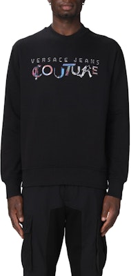 VERSACE JEANS COUTURE SS23 Black Crewneck Letter Print Sweatshirt 73GAIF05-CF00F-899 Lookbook VERSACE JEANS COUTURE SS23 Black Crewneck Letter Print Sweatshirt 73GAIF05-CF00F-899