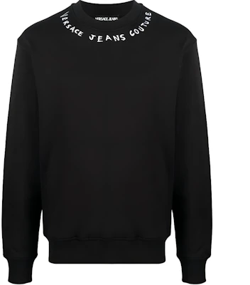 VERSACE JEANS COUTURE SS23 Black Crewneck Sweatshirt with Letter Print. 74GAIT17-CF01T-899 Buy VERSACE JEANS COUTURE SS23 Black Crewneck Sweatshirt with Letter Print. 74GAIT17-CF01T-899