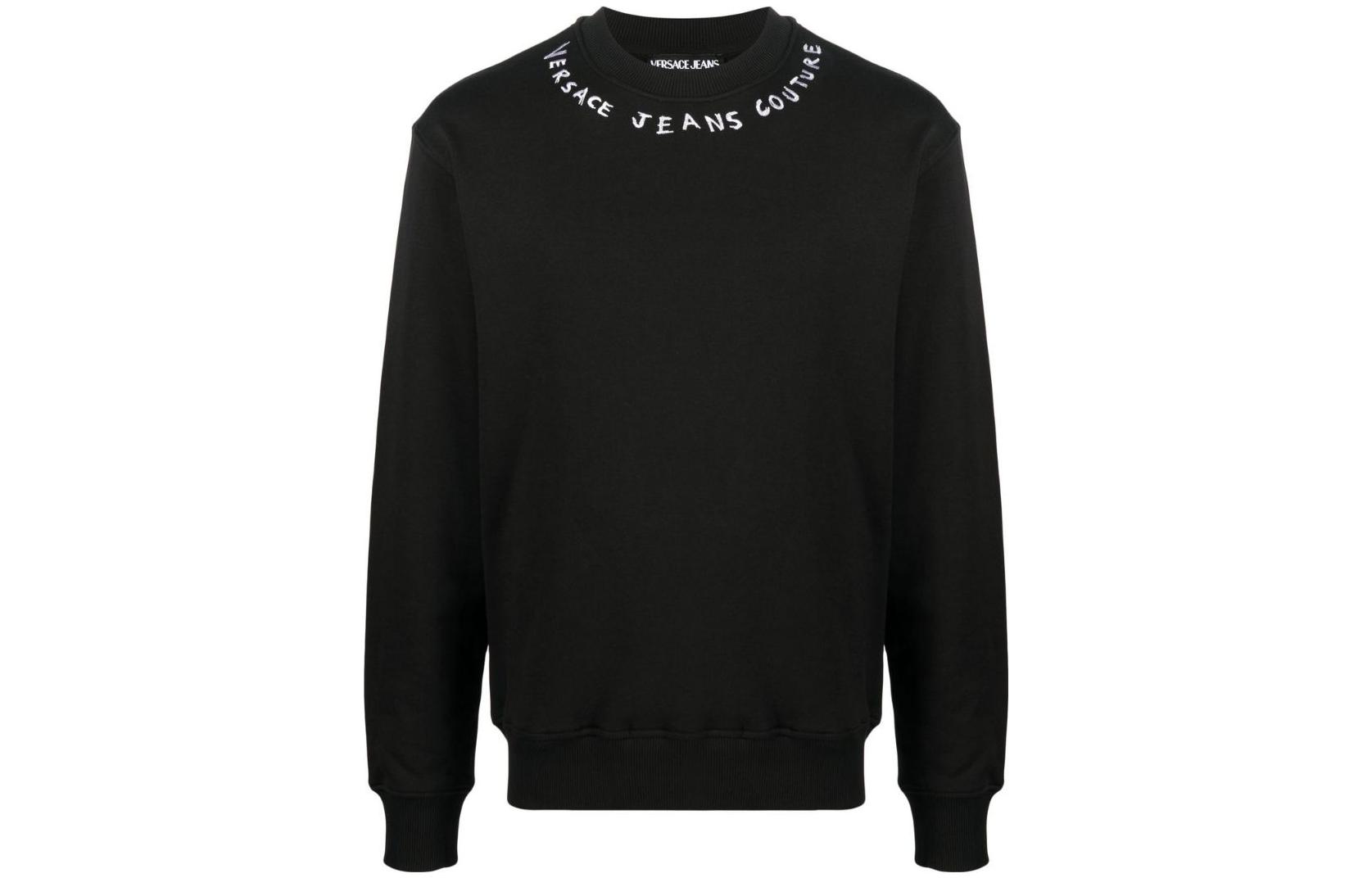 VERSACE JEANS COUTURE SS23  Black Crewneck Sweatshirt with Letter Print. 74GAIT17-CF01T-899 圖 2