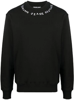 VERSACE JEANS COUTURE SS23 Black Crewneck Sweatshirt with Letter Print. 74GAIT17-CF01T-899 Order VERSACE JEANS COUTURE SS23 Black Crewneck Sweatshirt with Letter Print. 74GAIT17-CF01T-899