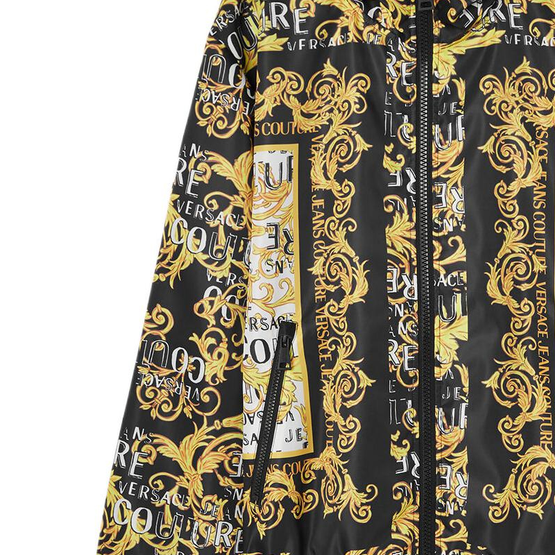 Sizing 范思哲牛仔高定 SS23 黑金巴洛克印花防风夹克. E74GASD06-ECQS56-EL01