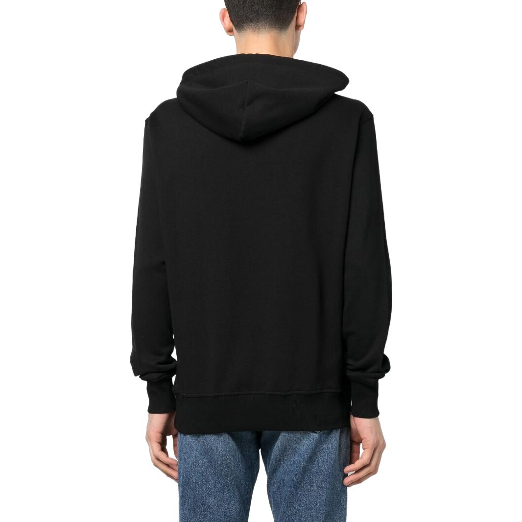 Shop VERSACE JEANS COUTURE SS23  Black Hoodie with Logo Letter Print. 74GAIT10-CF01T-G89