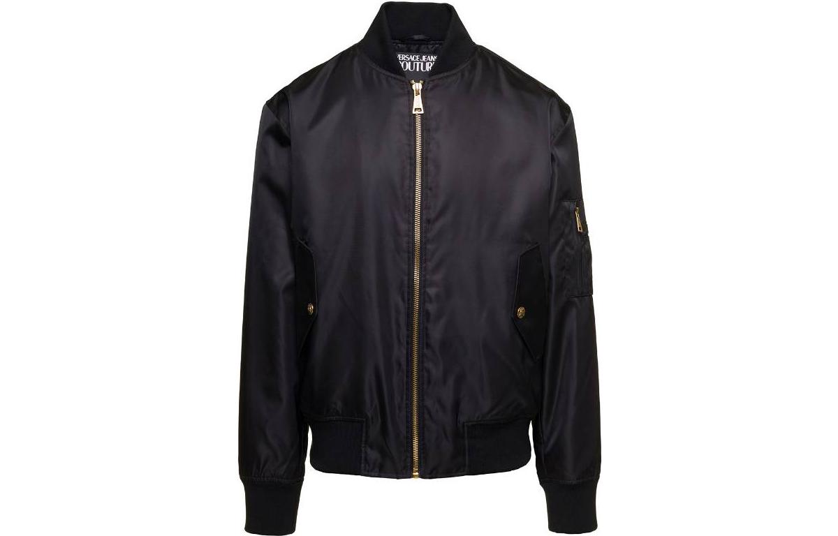 VERSACE JEANS COUTURE SS23  Black Printed Bomber Jacket with Zip. 74GASD07-CQS56-G89