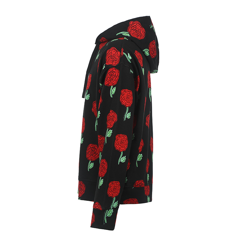 Shop Sudadera con Capucha Estampado Rosa Negra VERSACE JEANS COUTURE SS23. 74GAI3C7-FS061-899