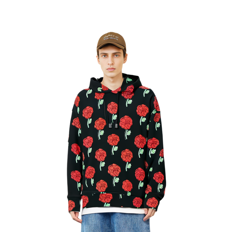Purchase Sudadera con Capucha Estampado Rosa Negra VERSACE JEANS COUTURE SS23. 74GAI3C7-FS061-899
