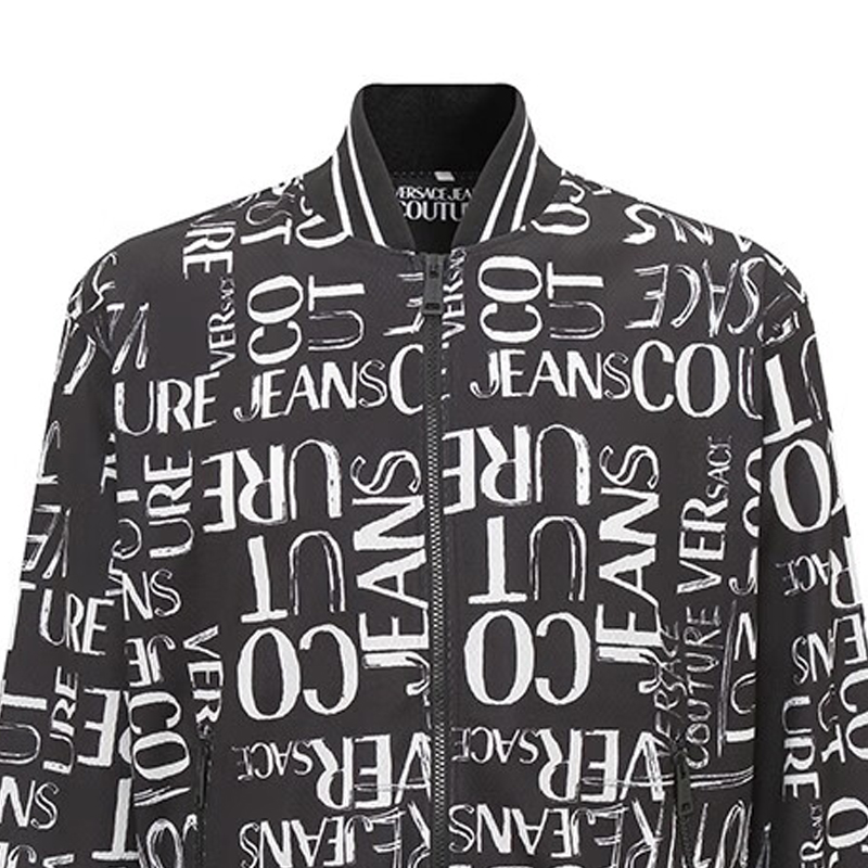 VERSACE JEANS COUTURE SS23 Allover Logo Baseball Collar Jacket Black 74GAI330-JS165-899 圖 7