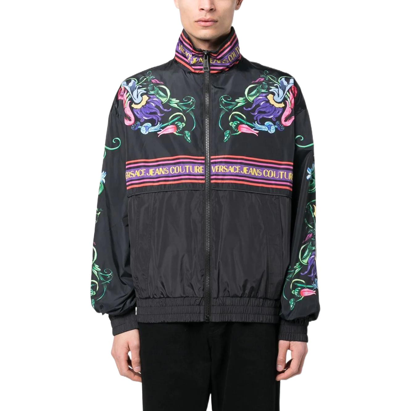 Shop VERSACE JEANS COUTURE SS23 Baroque Print Jacket Men’s Black. 74GASD11-CQS55-G89