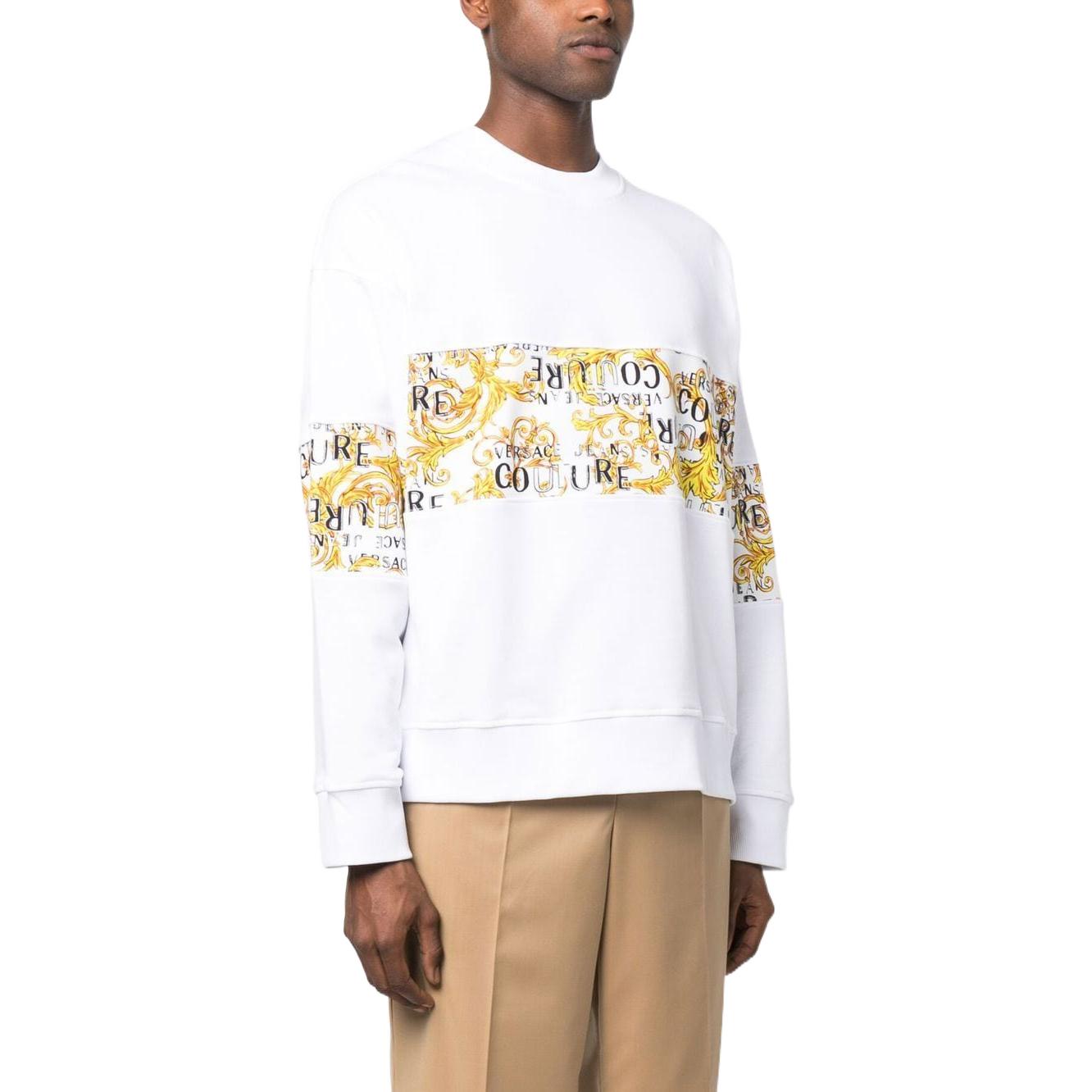 Purchase ヴェルサーチ ジーンズ クチュール SS23 バロック柄 白 長袖 スウェットシャツ メンズ 74GAI309-FS063-G03