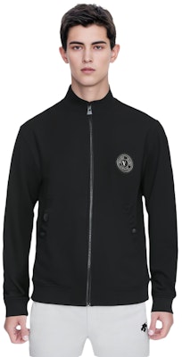 VERSACE JEANS COUTURE SS23 Black Letter Logo Print Baseball Jacket Men. 74GAS415-N0014-899 Details for VERSACE JEANS COUTURE SS23 Black Letter Logo Print Baseball Jacket Men. 74GAS415-N0014-899