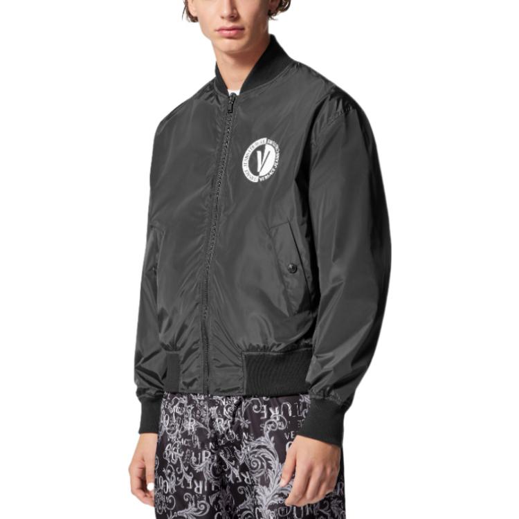 Purchase Jaket Reversible VERSACE JEANS COUTURE SS23 Logo All-Over Hitam Pria. E74GASD17-ECQS51-E801
