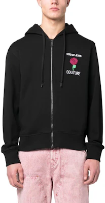 VERSACE JEANS COUTURE SS23 Logo Embroidered Zip Hoodie Jacket Black . 74GAII02-CF00I-899 Lookbook VERSACE JEANS COUTURE SS23 Logo Embroidered Zip Hoodie Jacket Black . 74GAII02-CF00I-899