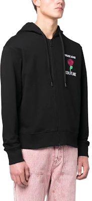 VERSACE JEANS COUTURE SS23 Logo Embroidered Zip Hoodie Jacket Black . 74GAII02-CF00I-899 Purchase VERSACE JEANS COUTURE SS23 Logo Embroidered Zip Hoodie Jacket Black . 74GAII02-CF00I-899