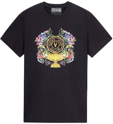 베르사체 진스 꾸뛰르 SS23 로고 그래픽 프린트 블랙 반팔 티셔츠 남성용 E74GAHF01-ECJ00F-E899 Order 베르사체 진스 꾸뛰르 SS23 로고 그래픽 프린트 블랙 반팔 티셔츠 남성용 E74GAHF01-ECJ00F-E899