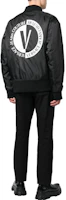 Details for VERSACE JEANS COUTURE SS23 Logo Print Black Bomber Jacket Men’s Long Sleeve 74GASD10-CQD20-899