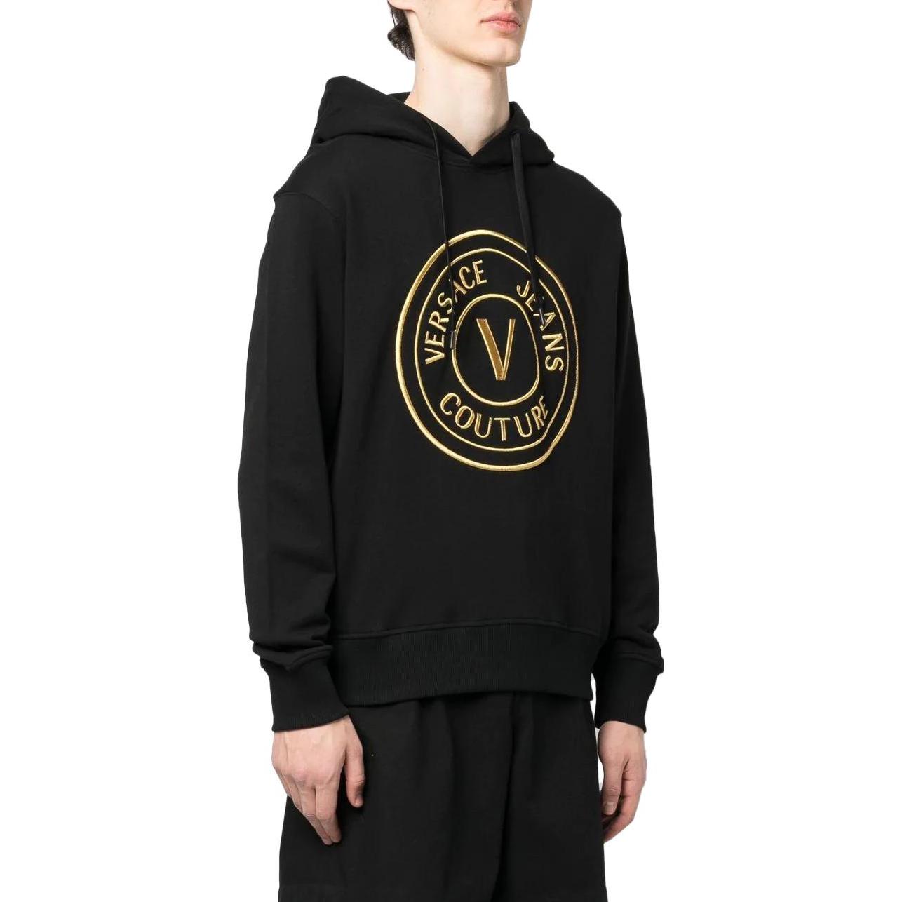 Purchase VERSACE JEANS COUTURE SS23 Logo Print Black Sweatshirt Men. 74GAIT05-CF01T-G89
