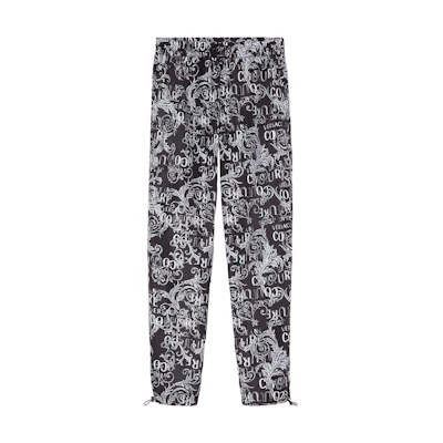 VERSACE JEANS COUTURE SS23 Logo Print Casual Pants Men Black. E74GAAD04-ECQS51-E801