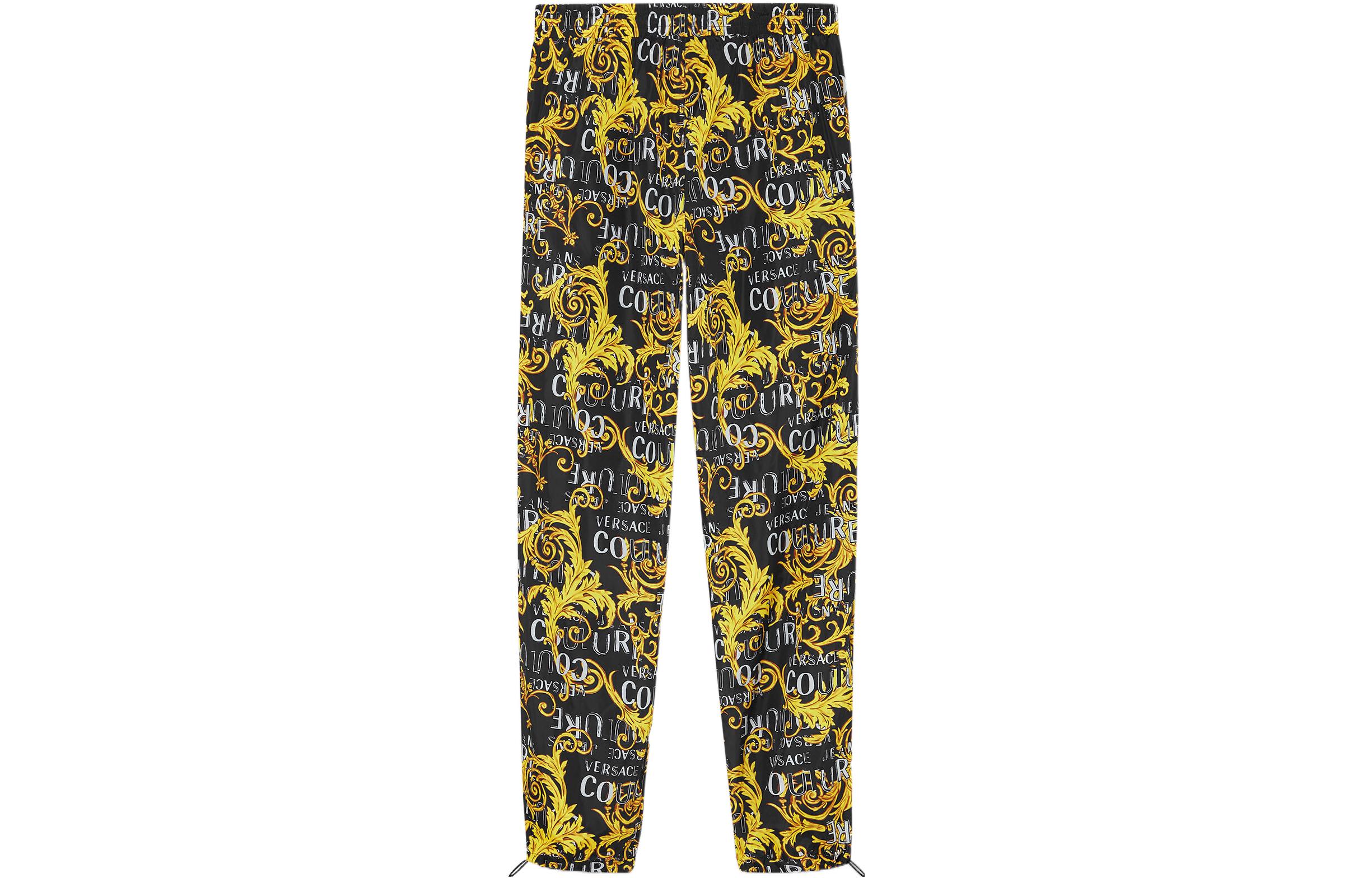 VERSACE JEANS COUTURE SS23 Logo Print Casual Pants Men’s Black/Gold. E74GAAD04-ECQS51-EG89 圖 3