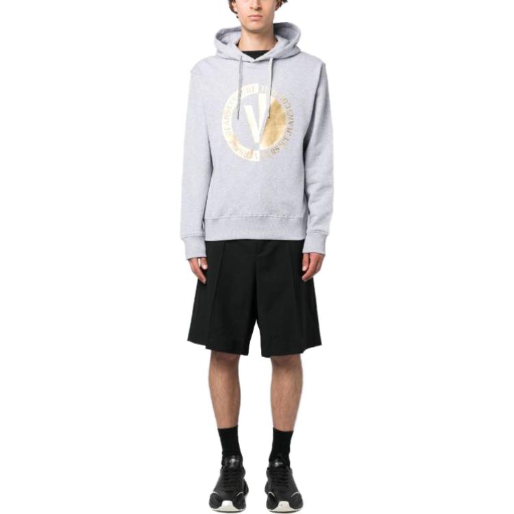 VERSACE JEANS COUTURE SS23 Logo Print Pullover Hoodie Grey Menswear. 74GAIT1-0CF01T-G80 圖 3