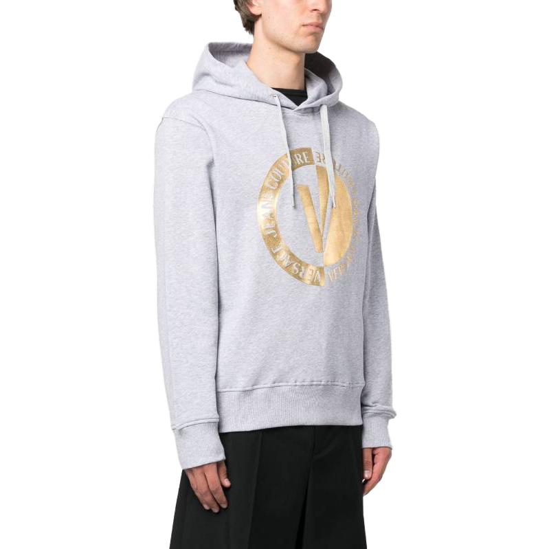 VERSACE JEANS COUTURE SS23 Logo Print Pullover Hoodie Grey Menswear. 74GAIT1-0CF01T-G80 圖 5