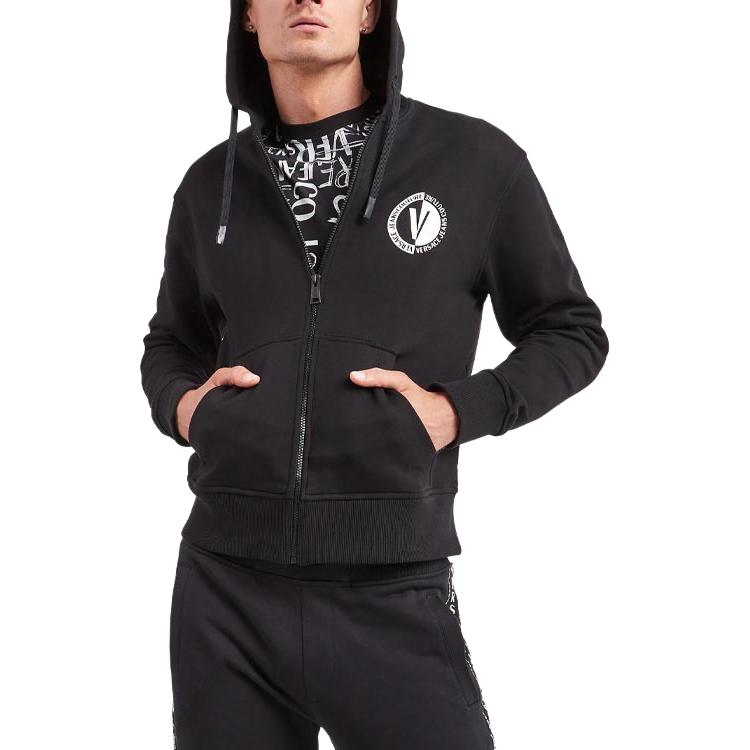 Details for 베르사체 진 꾸뛰르 SS23 로고 프린팅 집업 후디 블랙. 74GAII03-CF00I-899