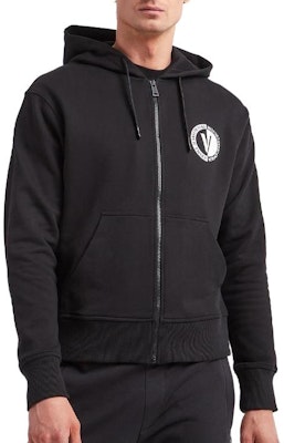 베르사체 진 꾸뛰르 SS23 로고 프린팅 집업 후디 블랙. 74GAII03-CF00I-899 Sizing 베르사체 진 꾸뛰르 SS23 로고 프린팅 집업 후디 블랙. 74GAII03-CF00I-899