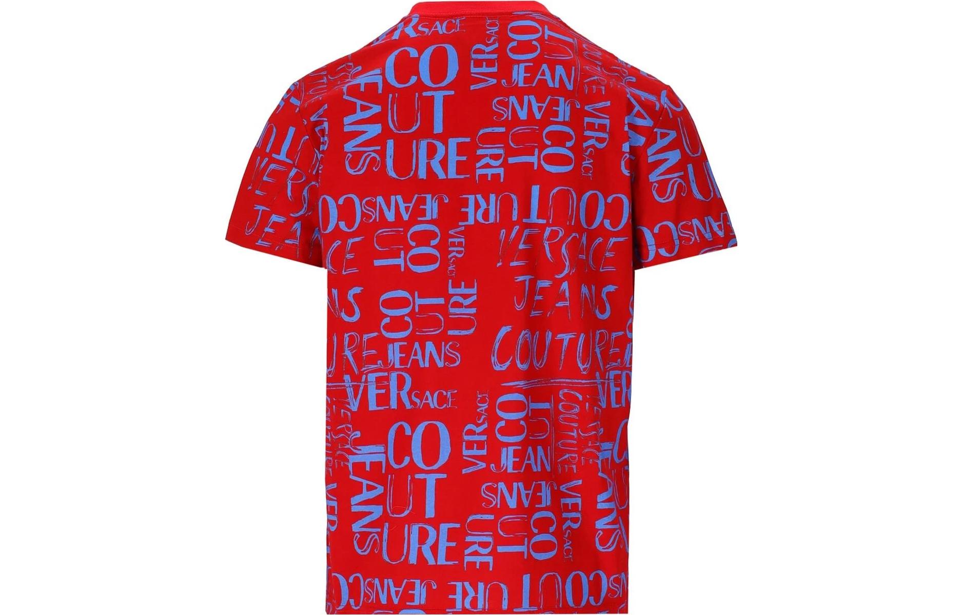 Lookbook VERSACE JEANS COUTURE SS23 Baju-T Lengan Pendek Logo Merah Lelaki 74GAH6S2-JS167-521