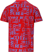 Lookbook VERSACE JEANS COUTURE SS23 紅色Logo印花短袖T恤 男款 74GAH6S2-JS167-521