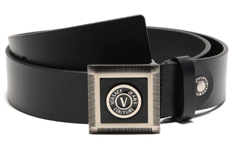VERSACE JEANS COUTURE SS23 V-Emblem Leather Belt 3.8cm  Adjustable Strap 74YA6F51-ZP228-Y4R