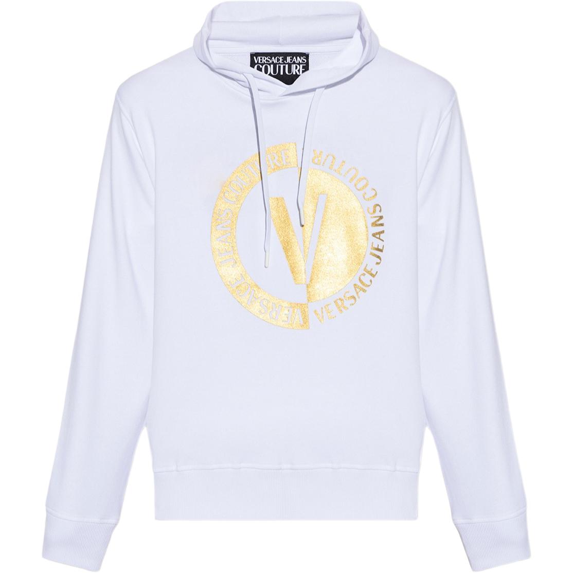 VERSACE JEANS COUTURE SS23 White Logo Print Casual Sweatshirt for Men. 74GAIT10-CF01T-G03