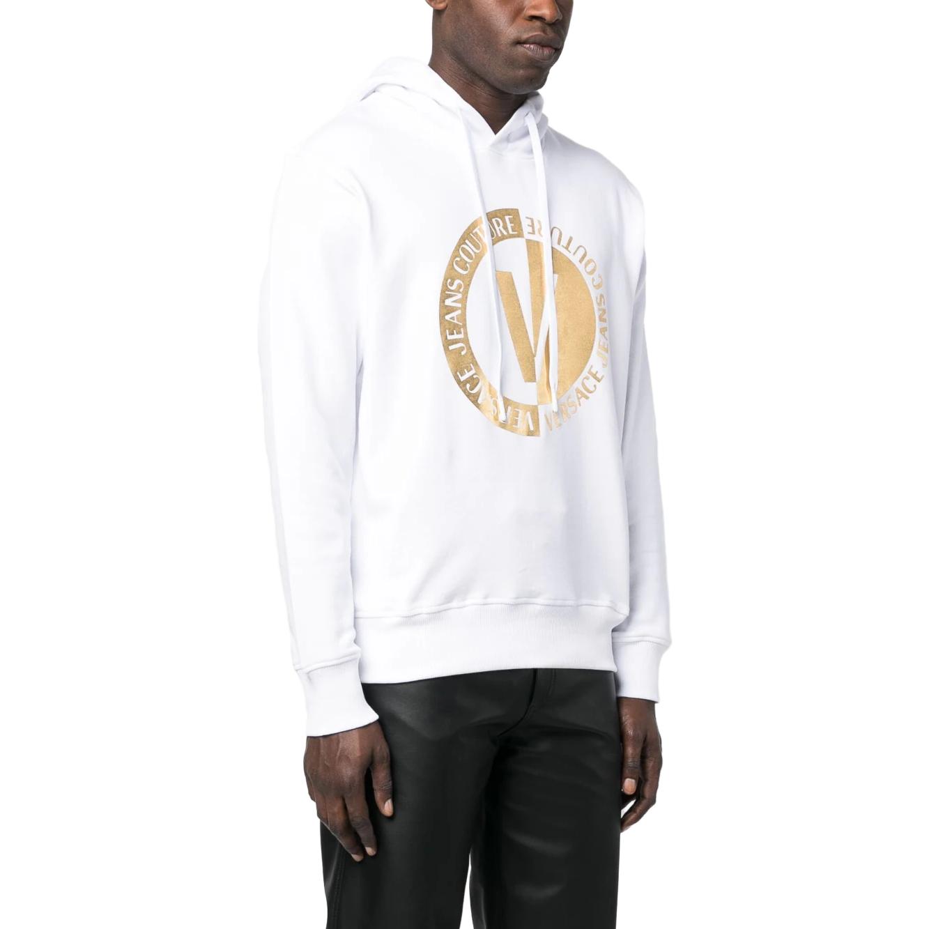 Purchase VERSACE JEANS COUTURE SS23 White Logo Print Casual Sweatshirt for Men. 74GAIT10-CF01T-G03