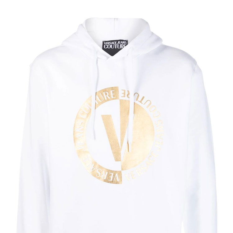 Details for VERSACE JEANS COUTURE SS23 White Logo Print Casual Sweatshirt for Men. 74GAIT10-CF01T-G03