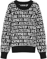 VERSACE JEANS COUTURE SS24 Black Logo Pullover Knit Sweater. E77GAFM03-ECMN91-EL01 VERSACE JEANS COUTURE SS24 Black Logo Pullover Knit Sweater. E77GAFM03-ECMN91-EL01