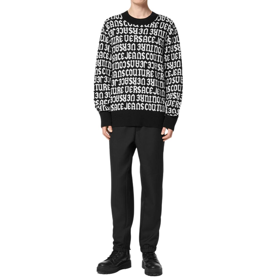 Details for VERSACE JEANS COUTURE SS24  Black Logo Pullover Knit Sweater. E77GAFM03-ECMN91-EL01