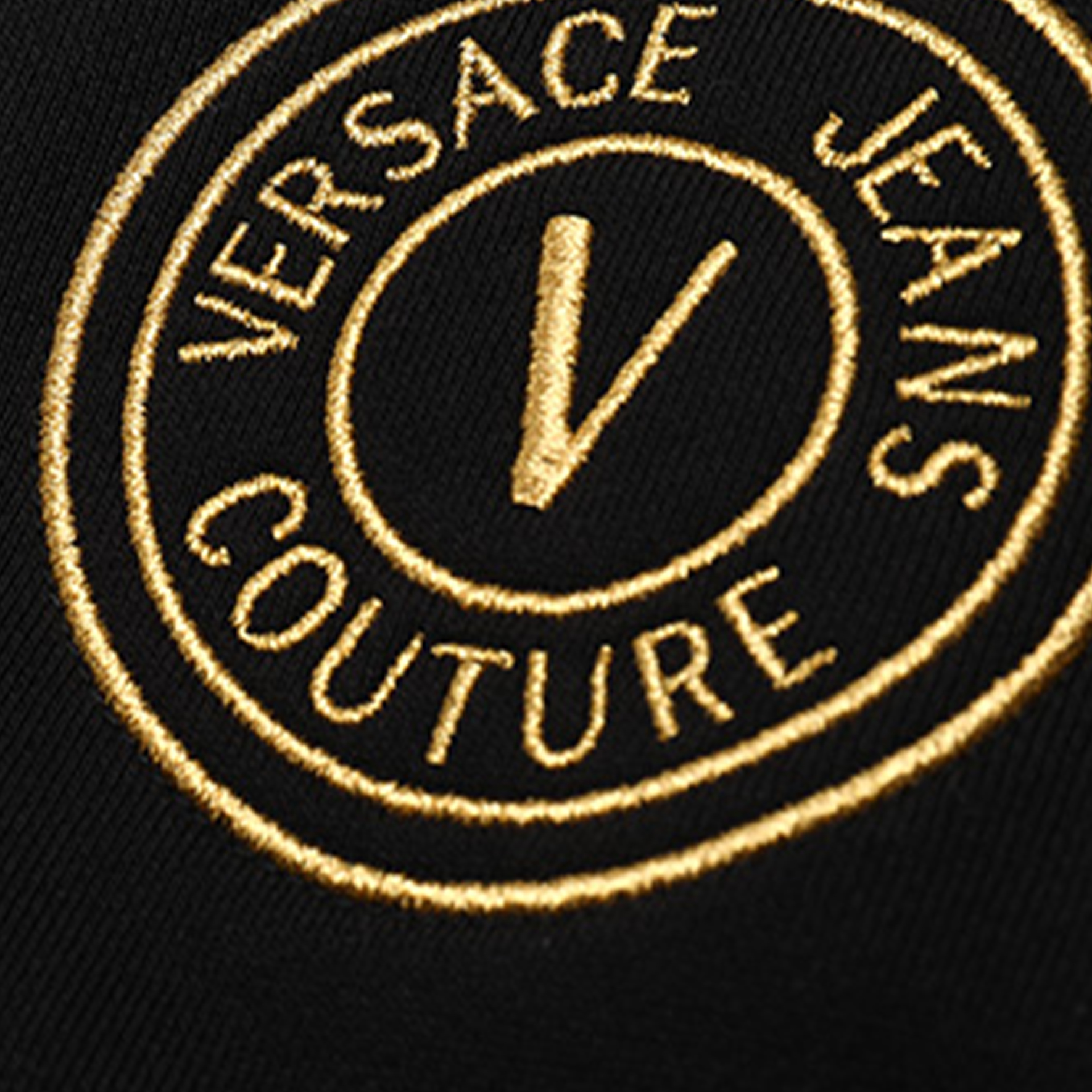 Cheap VERSACE JEANS COUTURE SS24  Black Loose Fit Hoodie with Logo Print. 76GAIT02-CF01T-G89