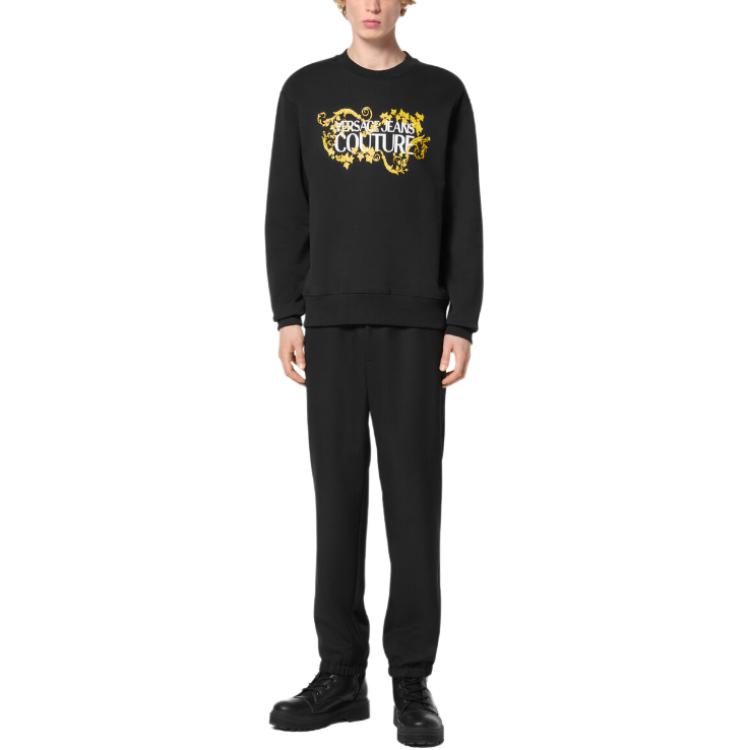 Lookbook VERSACE JEANS COUTURE SS24 黑色印花圓領衛衣 男款 E77GAIE05-ECF02E-EG89