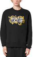 Shop VERSACE JEANS COUTURE SS24 黑色印花圓領衛衣 男款 E77GAIE05-ECF02E-EG89