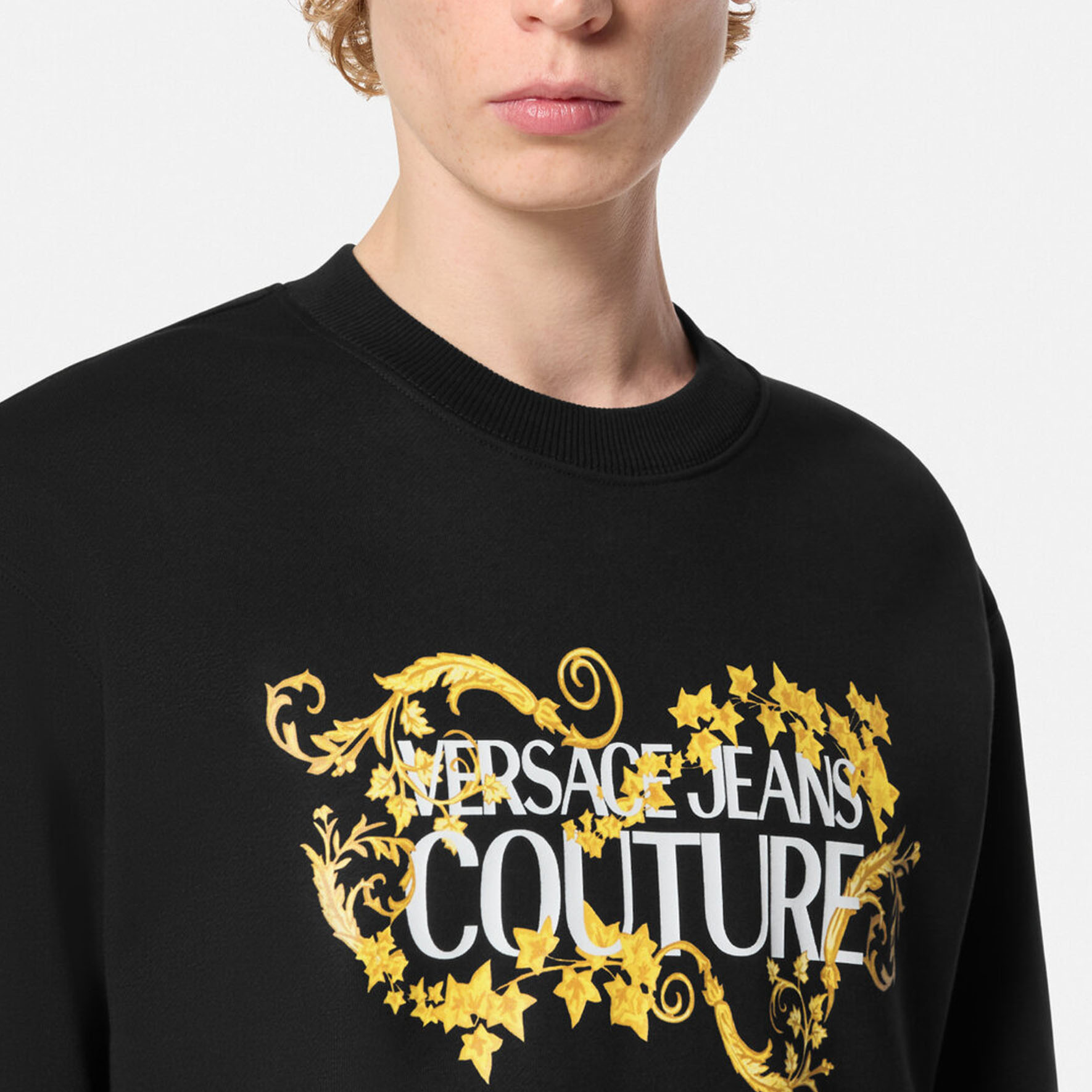 Details for VERSACE JEANS COUTURE SS24 黑色印花圓領衛衣 男款 E77GAIE05-ECF02E-EG89