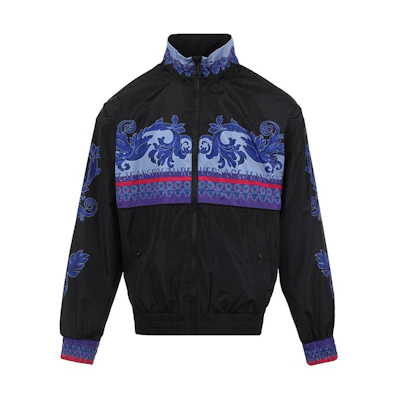 VERSACE JEANS COUTURE SS24 Colorblock Logo Print Loose Jacket Black 76GAS411-CQS87-205