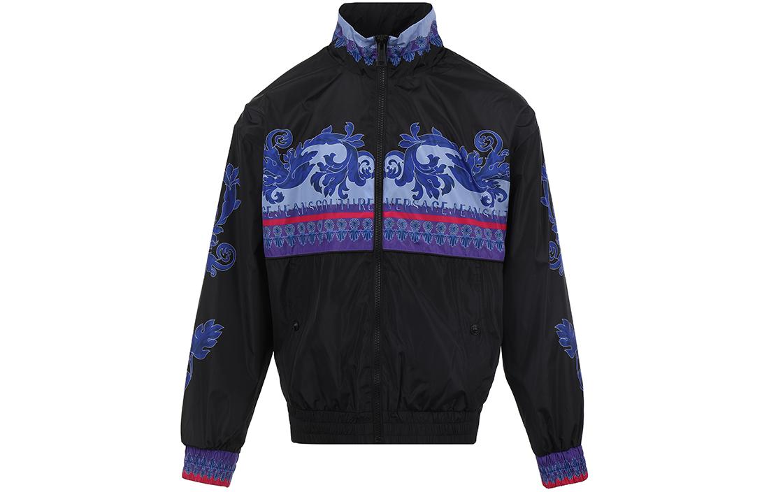 Order VERSACE JEANS COUTURE SS24 Colorblock Logo Print Loose Jacket Black 76GAS411-CQS87-205