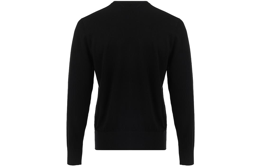 Lookbook VERSACE JEANS COUTURE SS24 Jacquard Logo Knit Sweater Black  Long Sleeve 76GAFM01-CM06H-K42