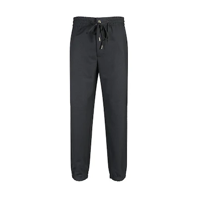 VERSACE JEANS COUTURE SS24 Logo Badge Printed Lace-Up Black Pants 76GAA100-N0309-899