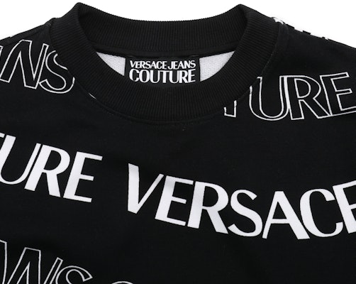 VERSACE JEANS COUTURE SS24 Logo Crewneck Sweatshirt Black Loose Fit 76GAI3R0-FS129-899 Purchase VERSACE JEANS COUTURE SS24 Logo Crewneck Sweatshirt Black Loose Fit 76GAI3R0-FS129-899