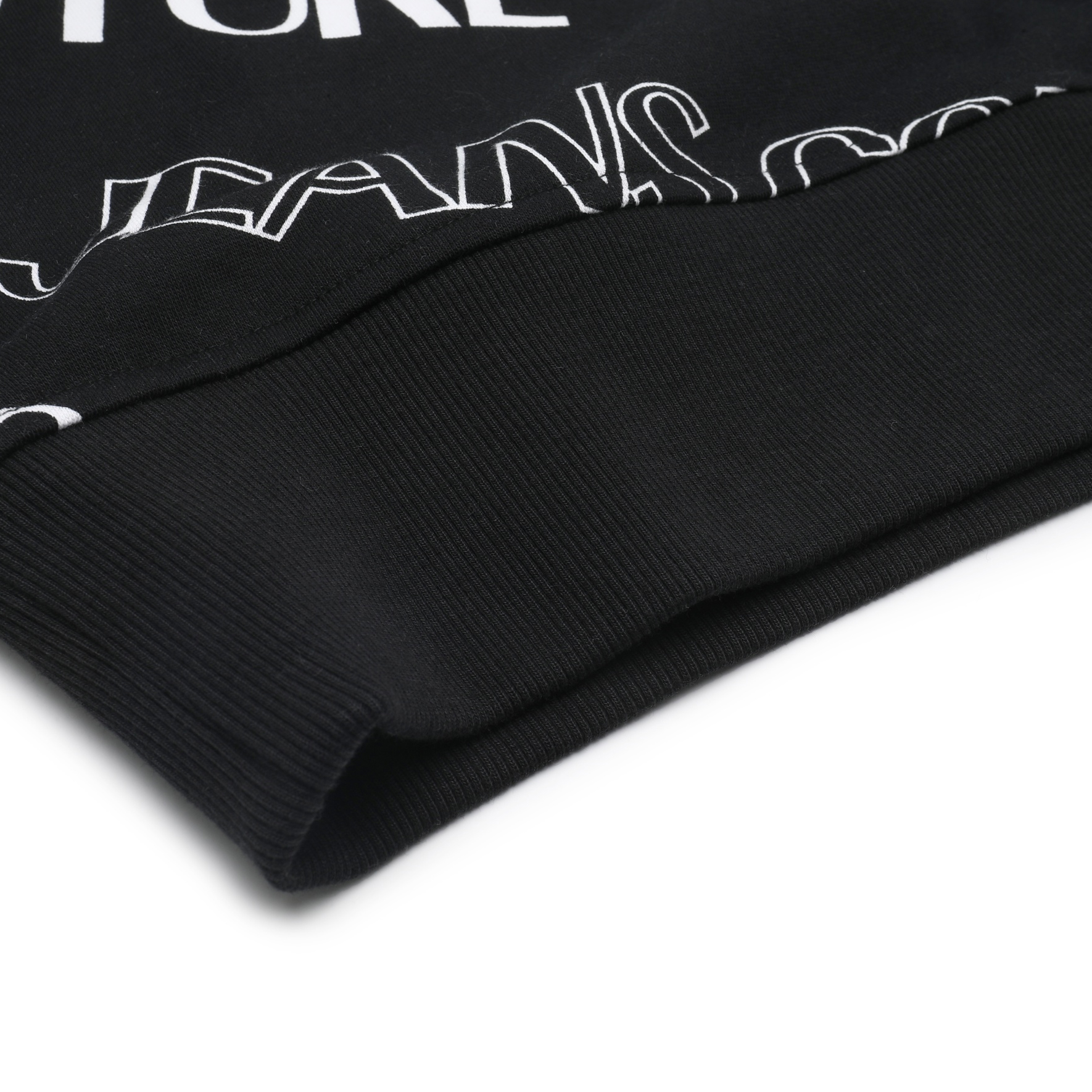 Sizing VERSACE JEANS COUTURE SS24 Logo Crewneck Sweatshirt Black  Loose Fit 76GAI3R0-FS129-899