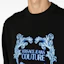 Details for VERSACE JEANS COUTURE SS24 Logo Embroidered Loose Fit Crewneck Sweatshirt Black. 76GAIG02-CF01G-899