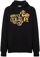VERSACE JEANS COUTURE SS24 Logo Hoodie Black Long Sleeve Casual Wear. 76GAIG00-CF01G-G89 VERSACE JEANS COUTURE SS24 Logo Hoodie Black Long Sleeve Casual Wear. 76GAIG00-CF01G-G89